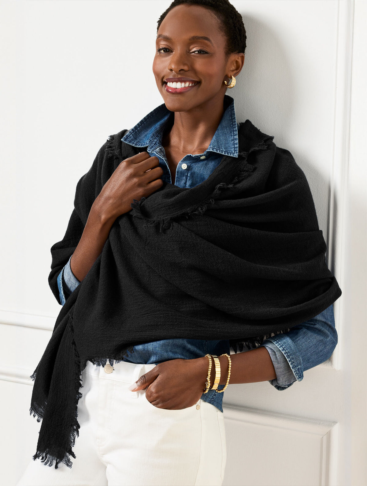 Talbots FRINGE WOOL WRAP