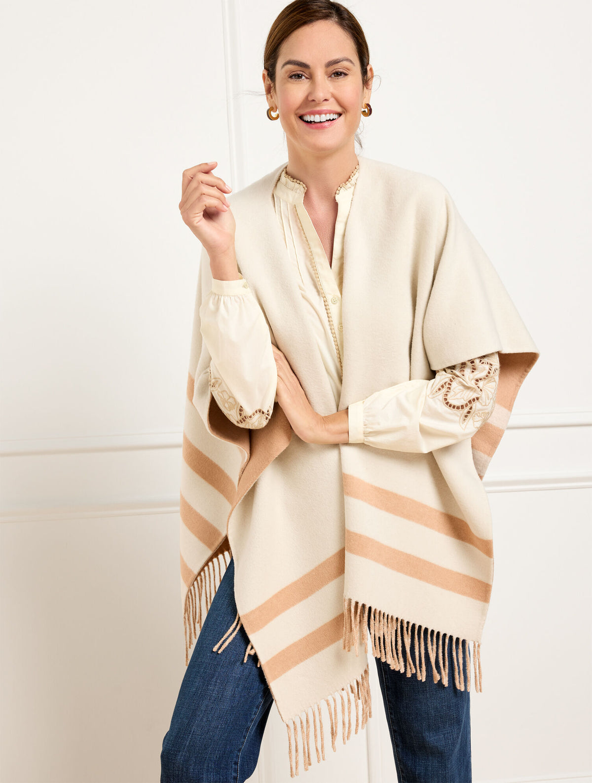 Talbots REVERSIBLE DOUBLE FACE RUANA