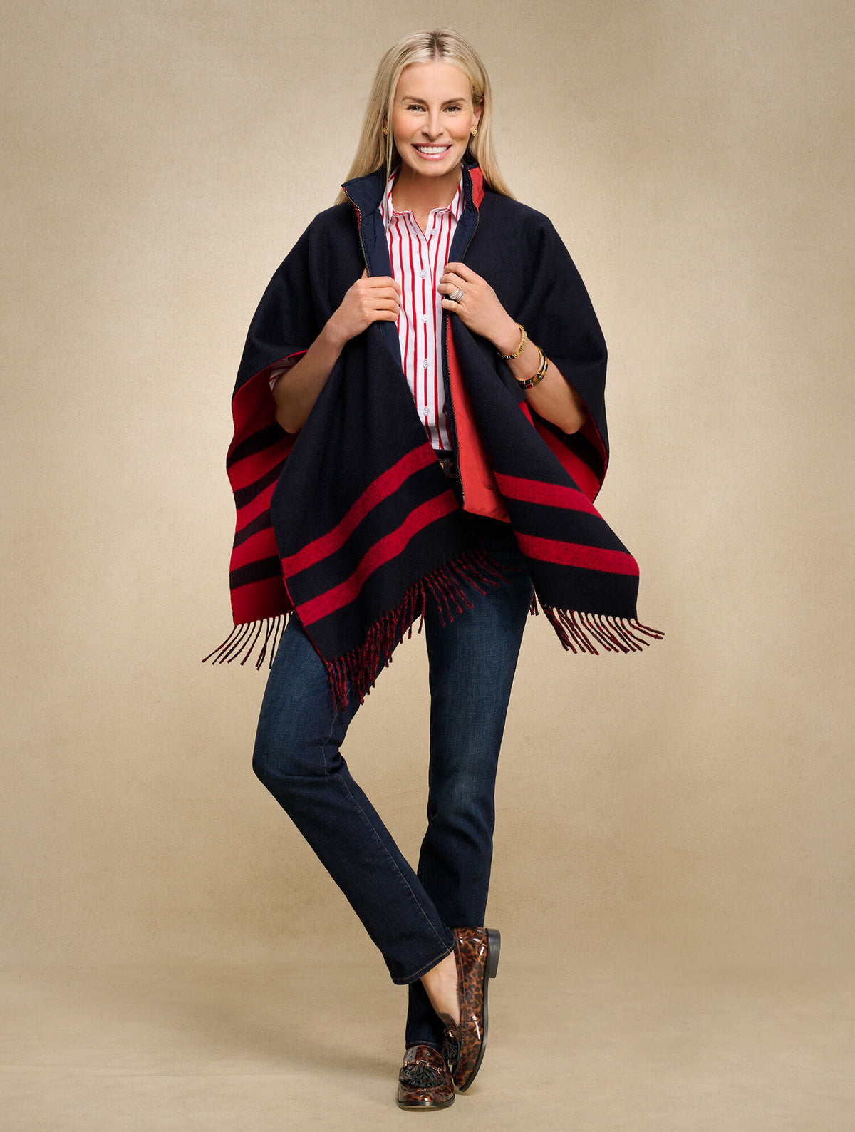 Talbots REVERSIBLE DOUBLE FACE RUANA