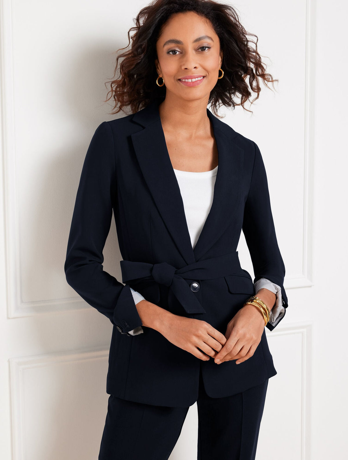 Talbots EASY TRAVEL TIE WAIST BLAZER