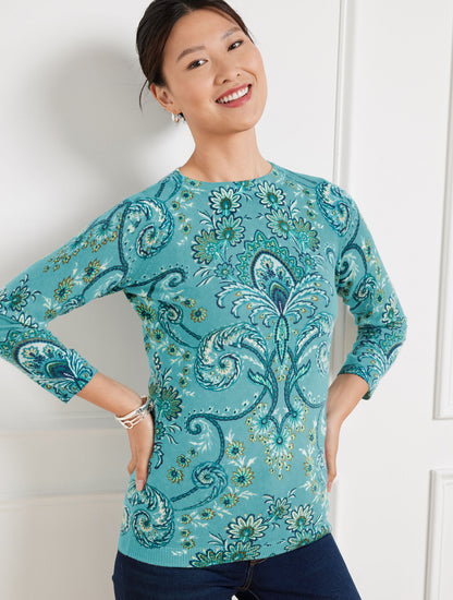 Talbots AUDREY CASHMERE SWEATER - IMPERIAL FLORAL
