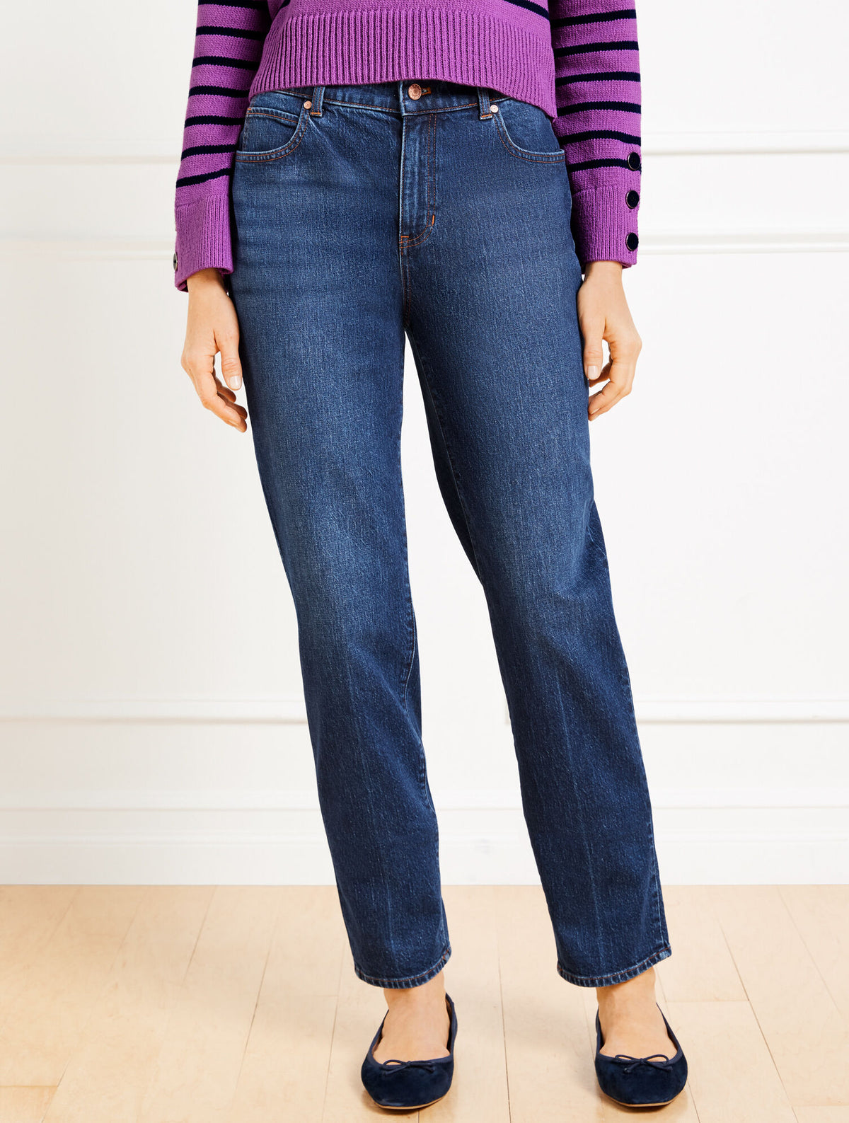 Talbots HIGH WAIST RELAXED LEG JEANS - STILLWELL WASH
