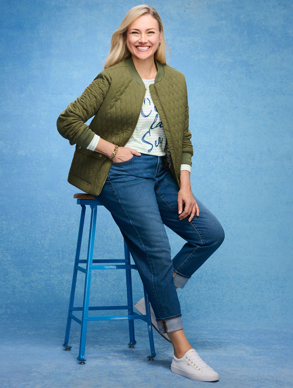 Talbots HIGH WAIST RELAXED LEG JEANS - STILLWELL WASH