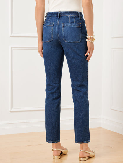 Talbots SLIM STRAIGHT ANKLE JEANS - BETTINA WASH