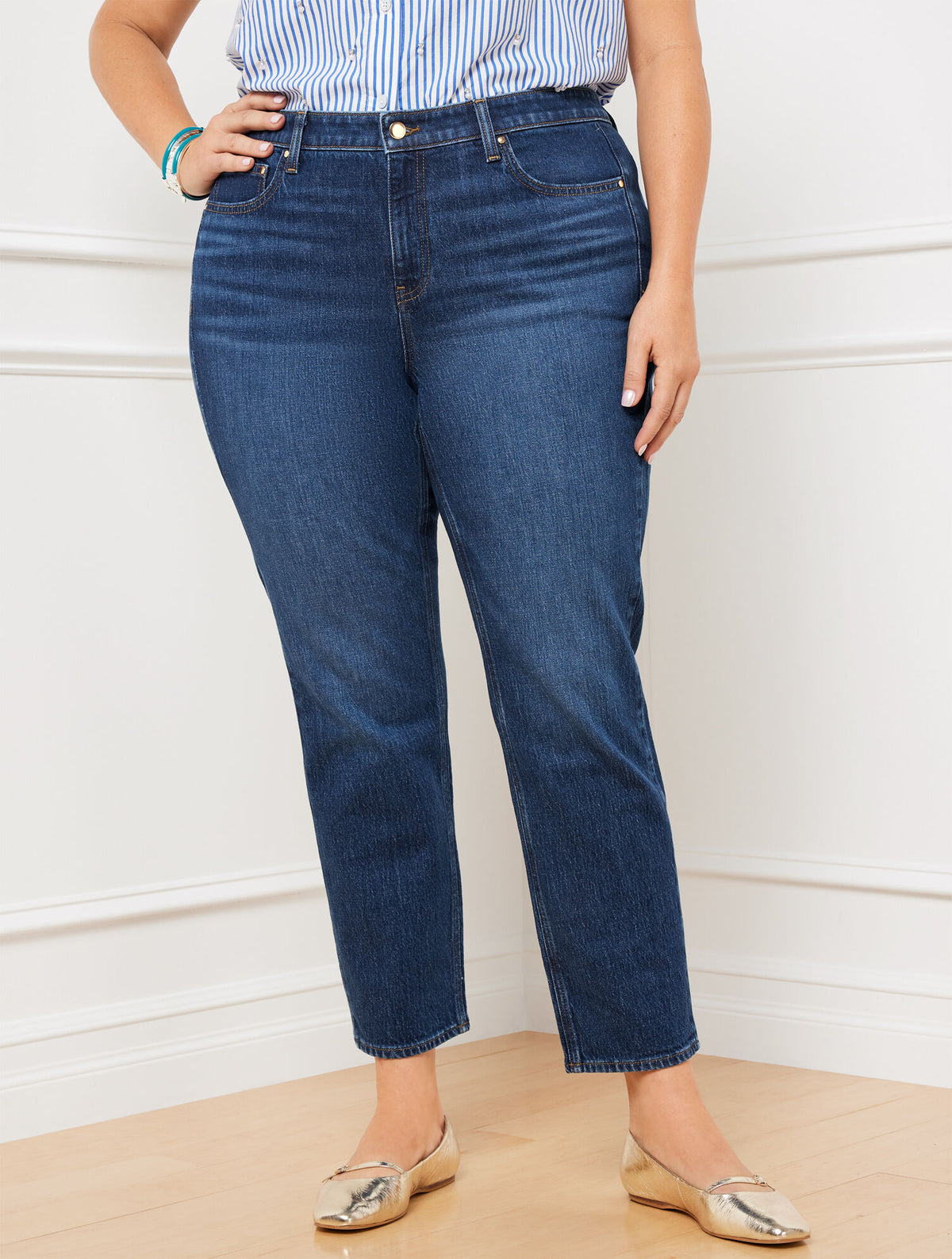 Talbots SLIM STRAIGHT ANKLE JEANS - BETTINA WASH