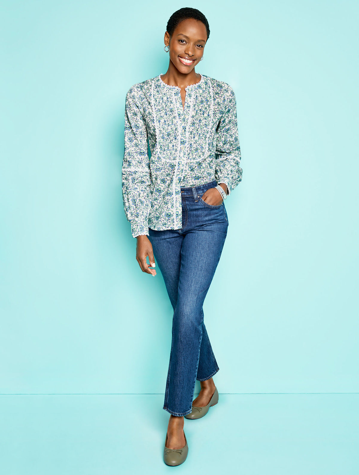 Talbots SLIM STRAIGHT ANKLE JEANS - BETTINA WASH