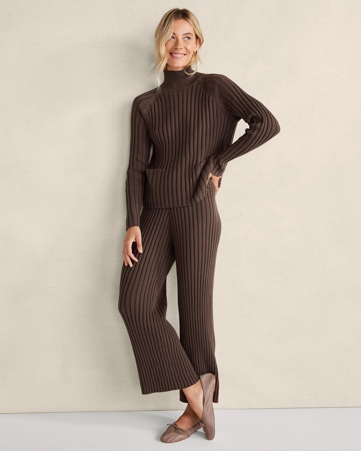 Talbots ORGANIC COTTON RIB KNIT PANTS