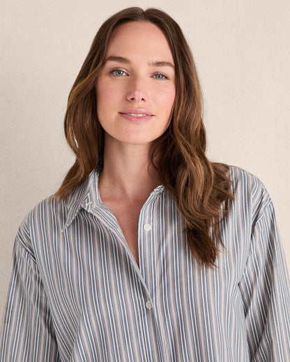 Talbots ORGANIC COTTON POPLIN BUTTONDOWN MIDI DRESS