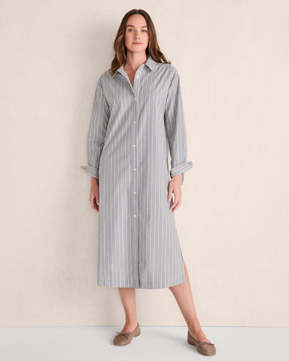 Talbots ORGANIC COTTON POPLIN BUTTONDOWN MIDI DRESS