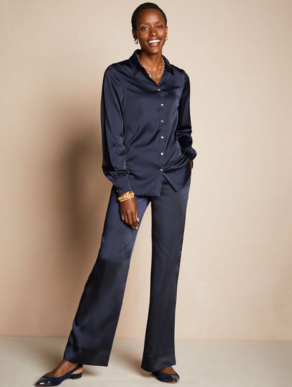 Talbots WIDE LEG SATIN PANTS
