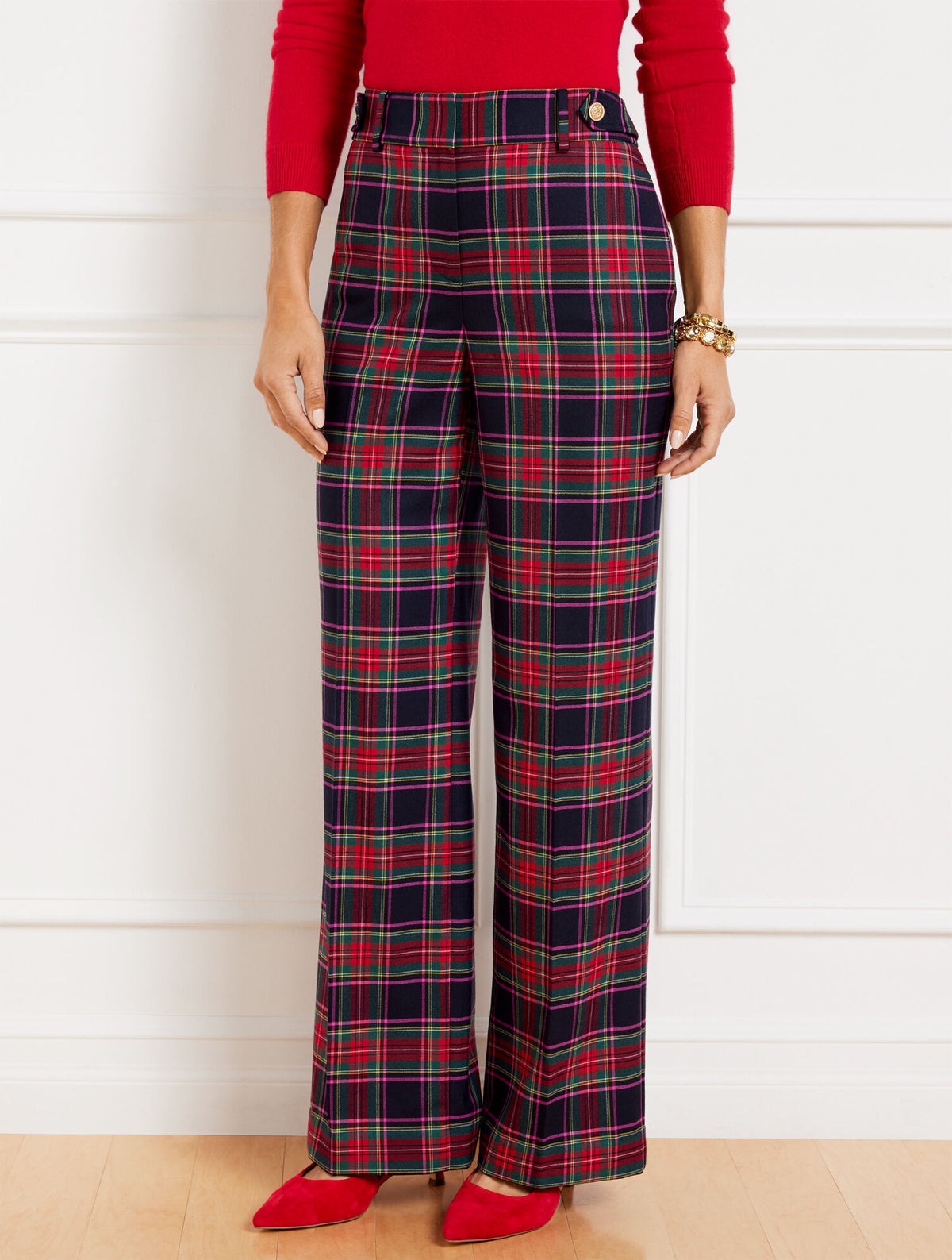 Talbots TALBOTS GREENWICH WIDE LEG PANTS - DASHING PLAID