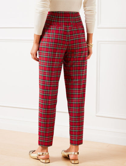 Talbots TAPERED ANKLE PANTS - APPLE CIDER PLAID