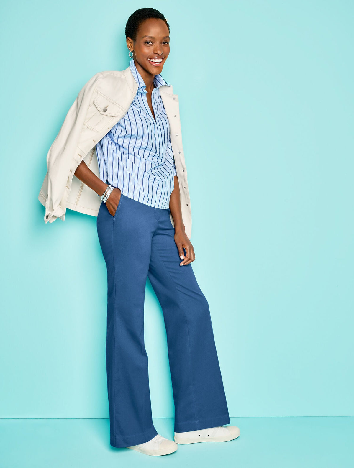 Talbots FLARE LEG TWILL PANTS