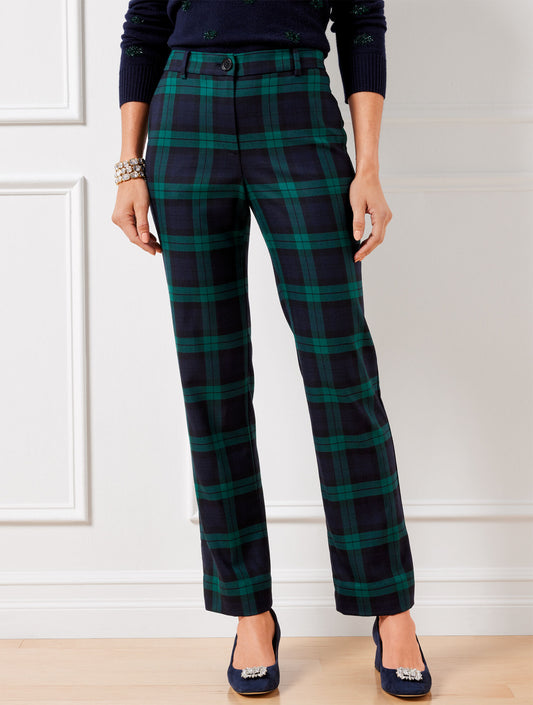 Talbots TALBOTS SOUTHAMPTON STRAIGHT LEG PANTS - DASHING BLACK WATCH TARTAN