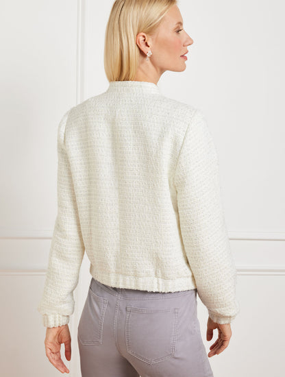 Talbots SPARKLE TWEED BOMBER JACKET