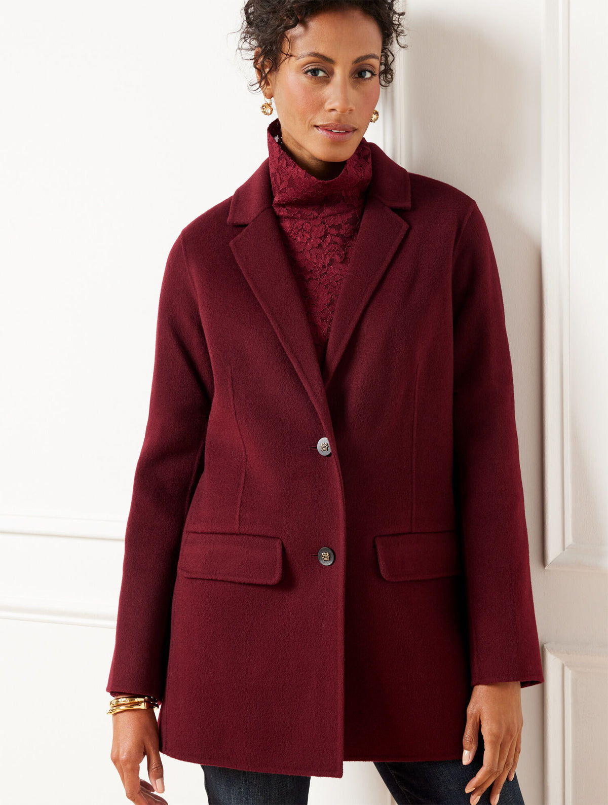 Talbots DOUBLE FACE WOOL BLEND BLAZER