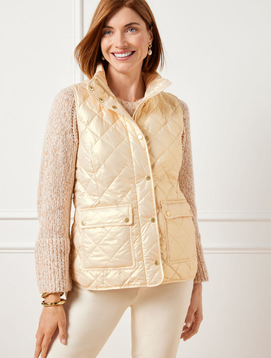 Talbots QUILTED DOWN PUFFER VEST - PEARLIZED
