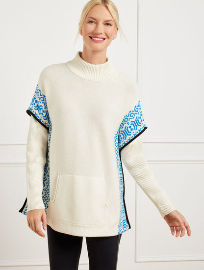 Talbots TURTLENECK PONCHO - WINTERY GEO