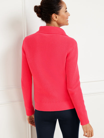 Talbots QUILTED FULL ZIP SWEATER JACKET