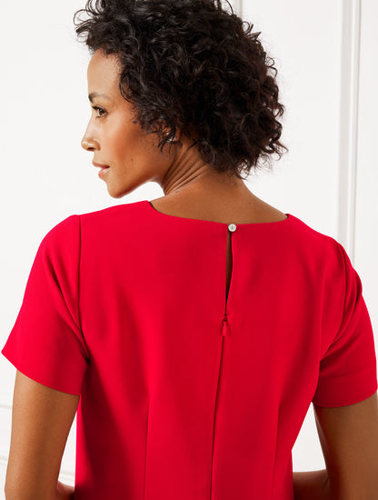 Talbots EMBELLISHED BOW CREPE A-LINE DRESS