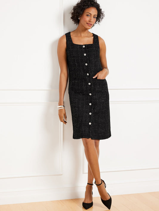 Talbots METALLIC TEXTURED TWEED DRESS