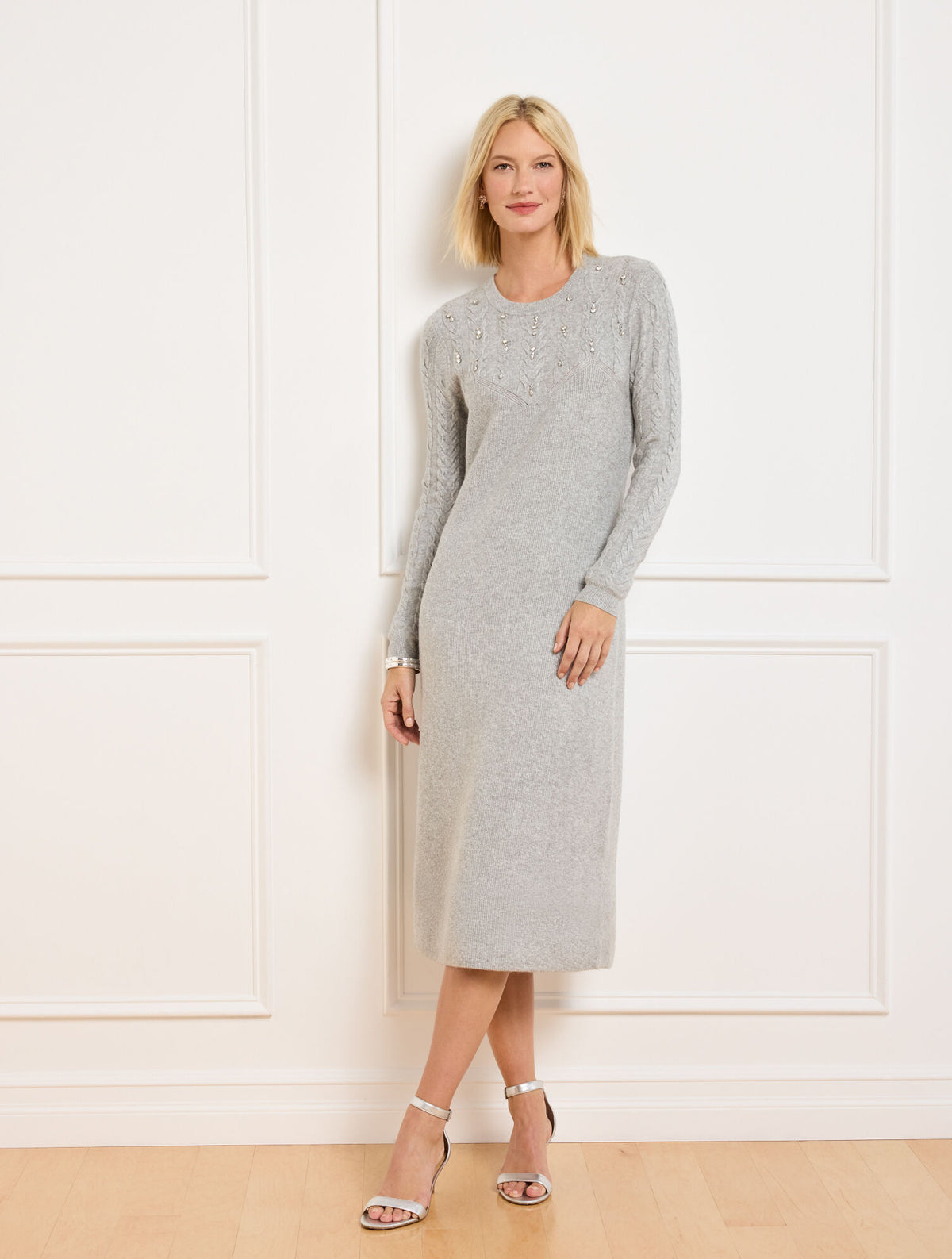 Talbots CABLE KNIT YOKE SWEATER DRESS