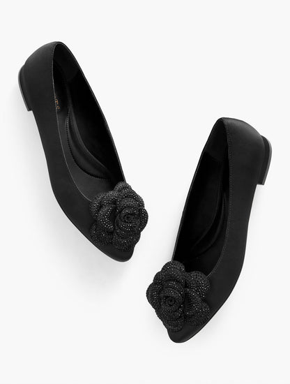 Talbots EDISON FLOWER SATIN FLATS