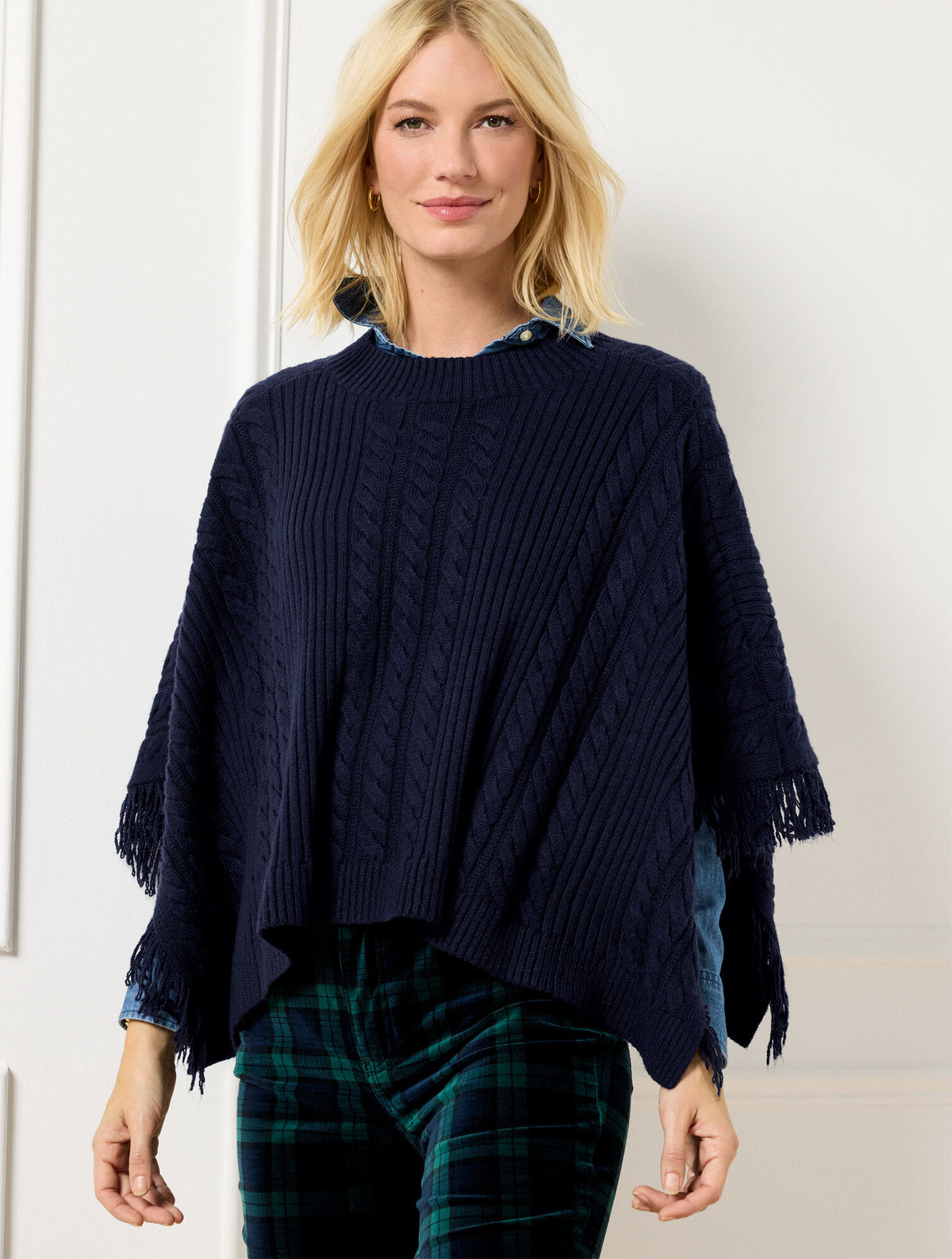 Talbots PLUS EXCLUSIVE CABLE KNIT PONCHO