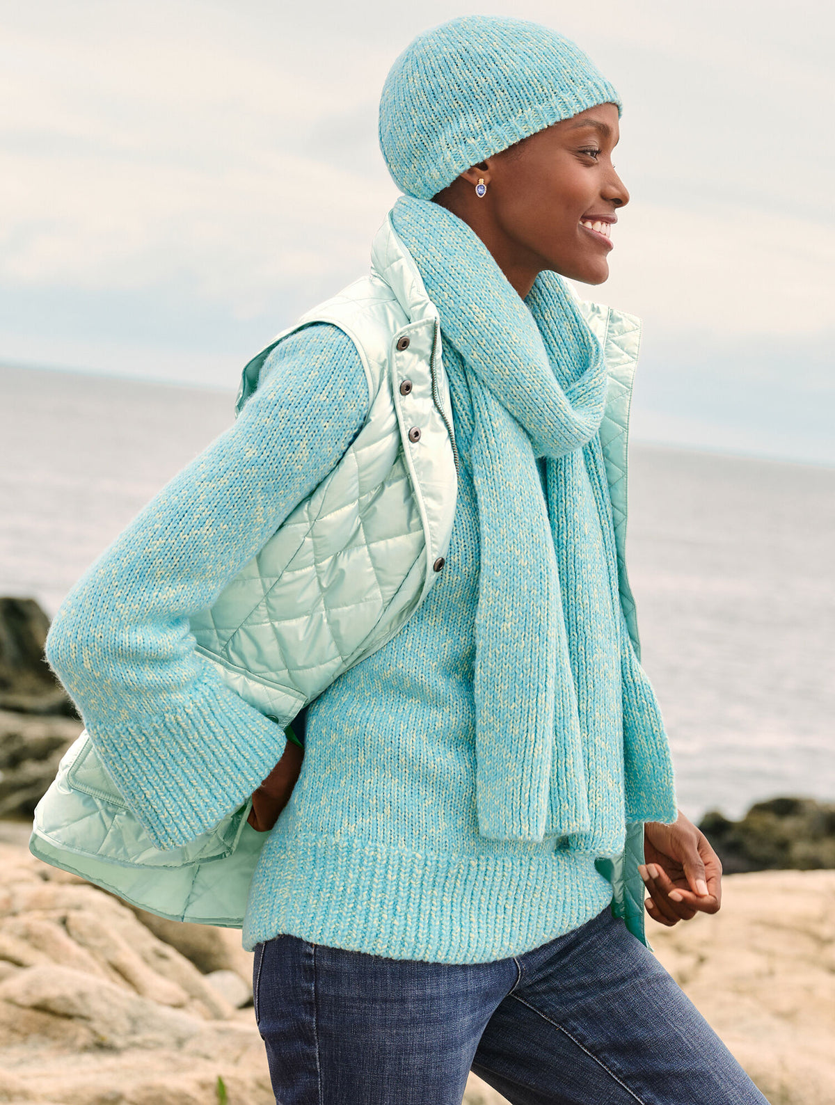 Talbots SHAKER STITCH SCARF - MARL