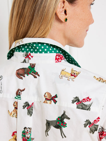 Talbots MODERN CLASSIC SHIRT - DOGS OF CHRISTMAS