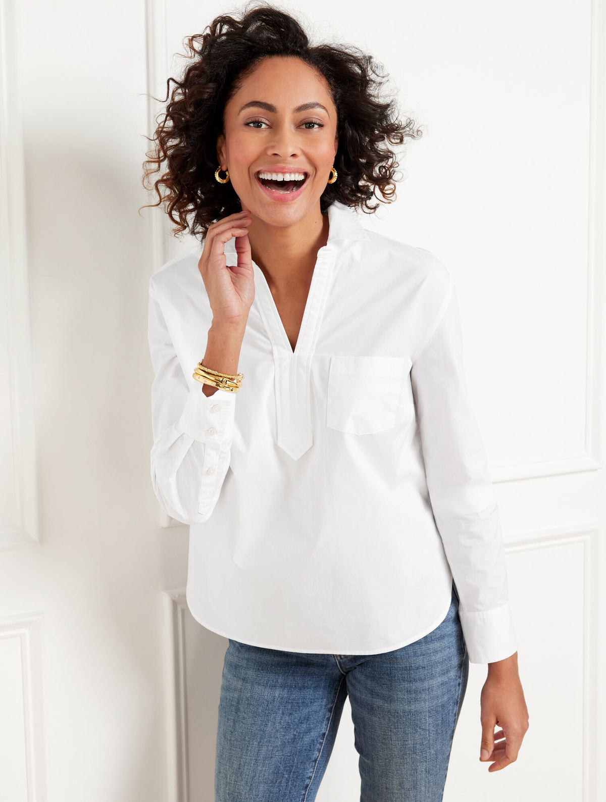 Talbots POPLIN SHORT SHIRT