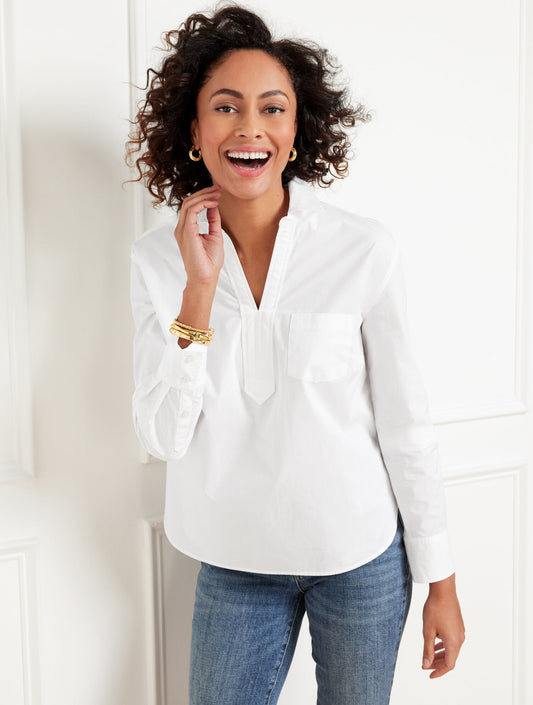 Talbots POPLIN SHORT SHIRT