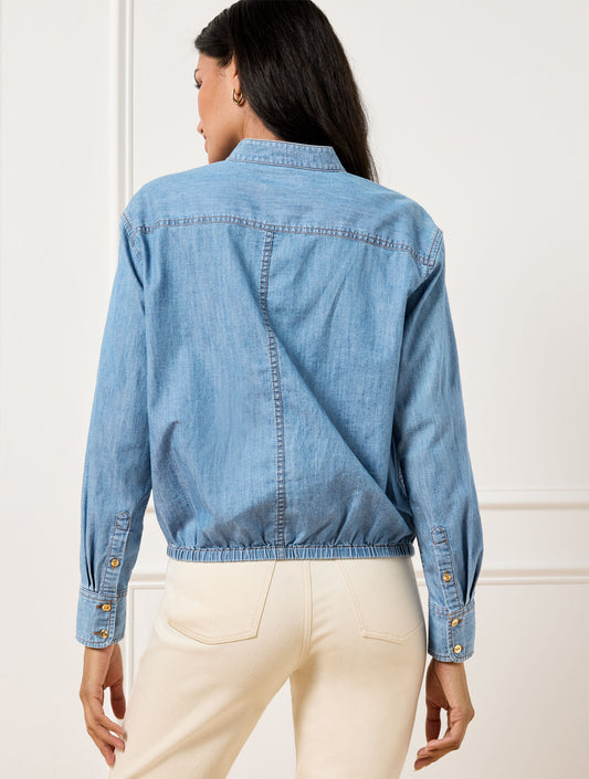 Talbots TIE FRONT DENIM TOP