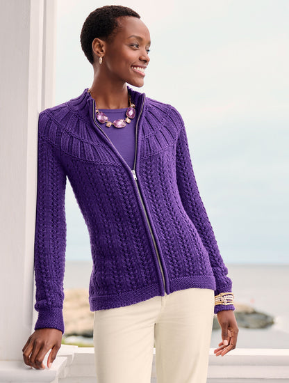 Talbots MIXED STITCH CARDIGAN