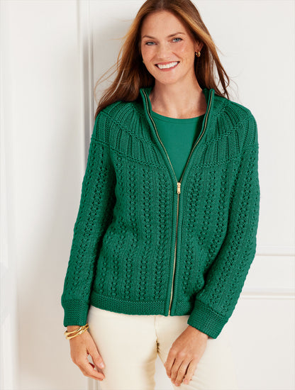 Talbots MIXED STITCH CARDIGAN