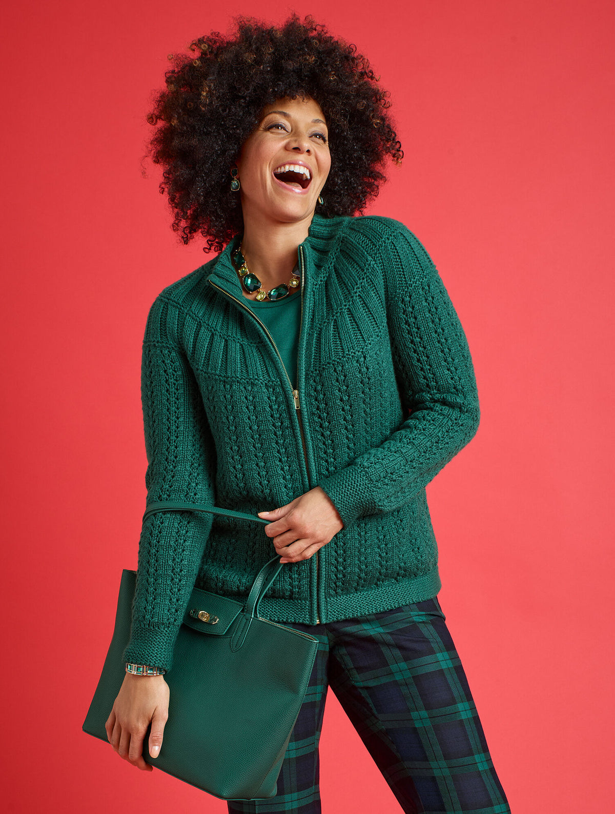 Talbots MIXED STITCH CARDIGAN