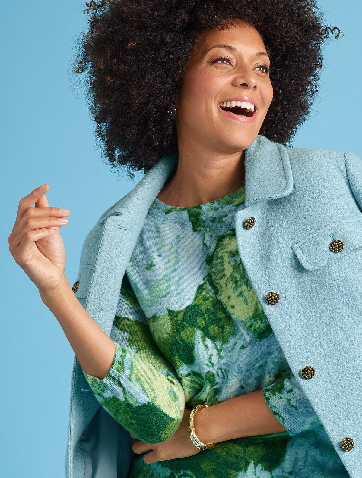 Talbots AUDREY CASHMERE SWEATER - ABSTRACT FLORAL