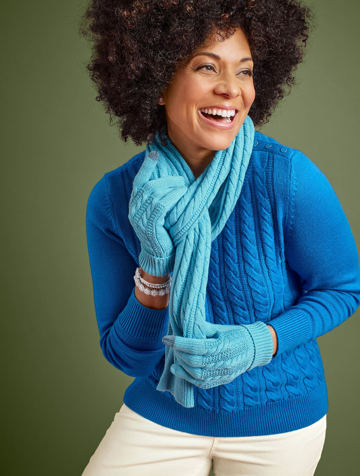 Talbots SOFT CABLE KNIT CREWNECK SWEATER