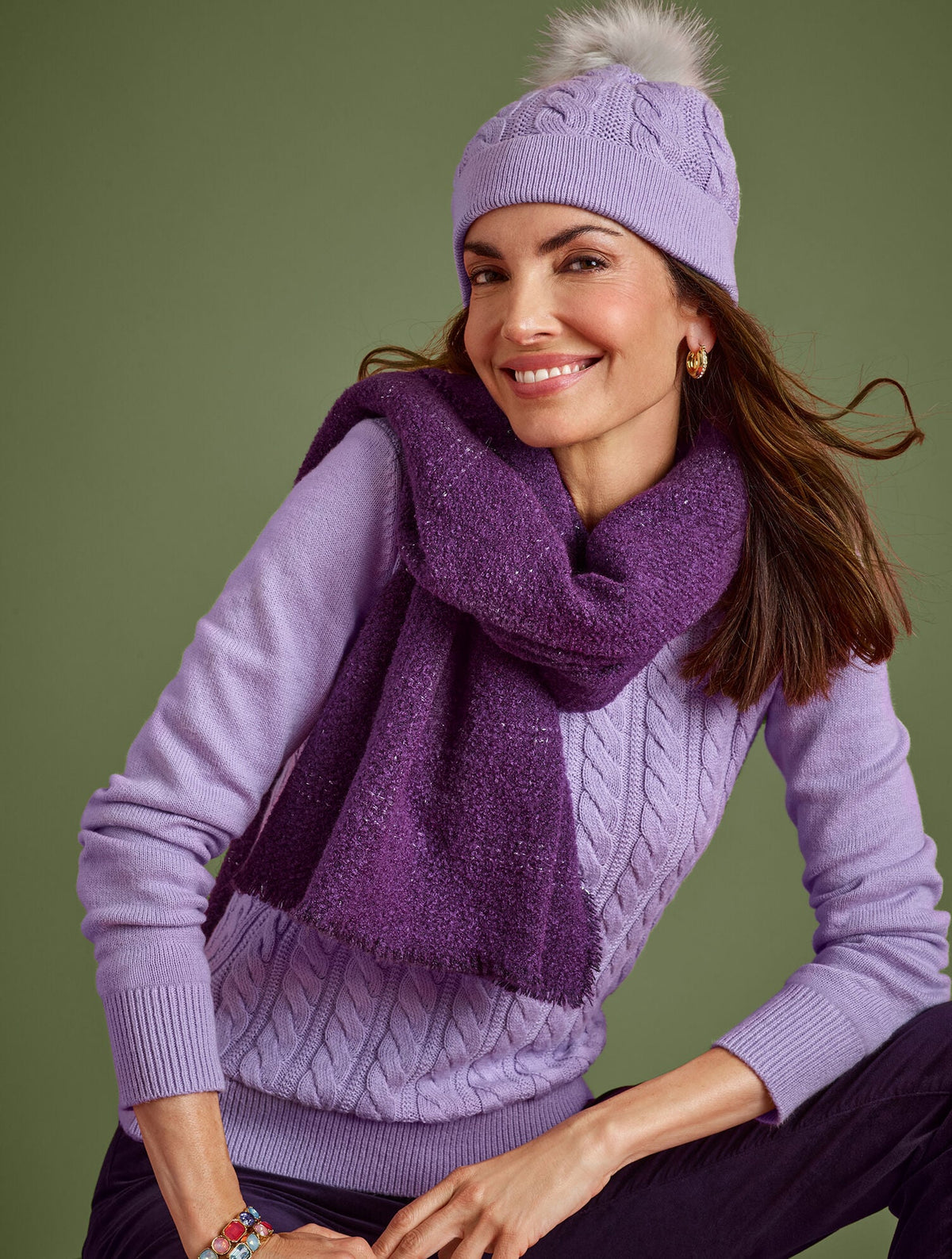 Talbots SOFT CABLE KNIT CREWNECK SWEATER