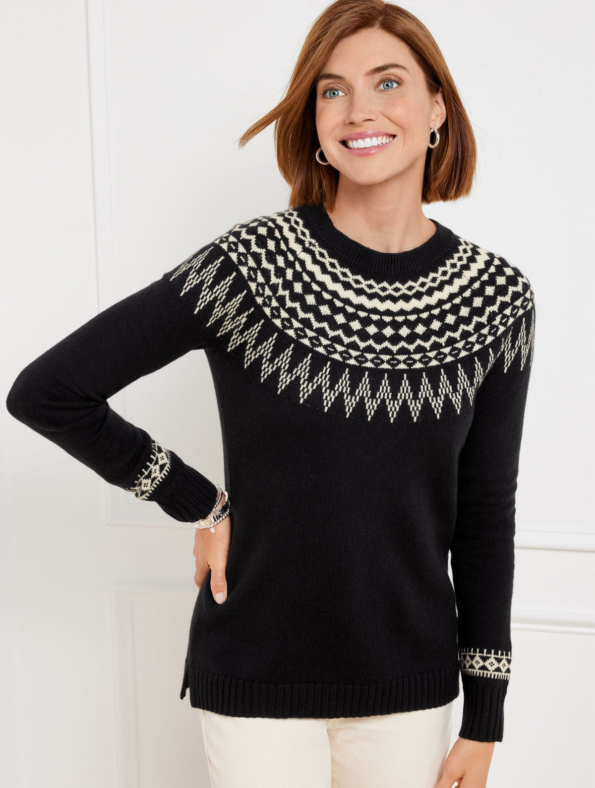 Talbots CREWNECK SWEATER - SPIRITED FAIR ISLE