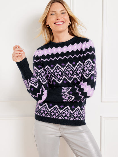 Talbots CREWNECK SWEATER - DIAMOND FAIR ISLE
