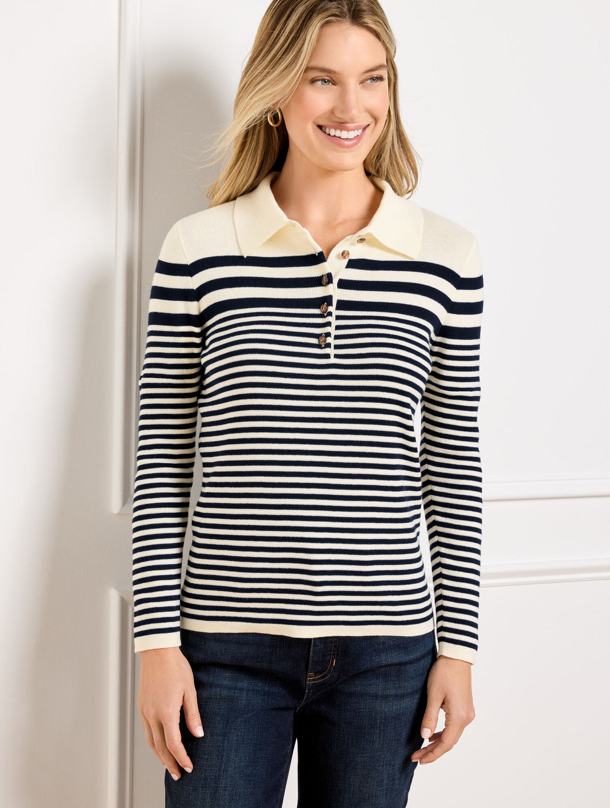 Talbots SMOOTH COTTON POLO - STRIPE