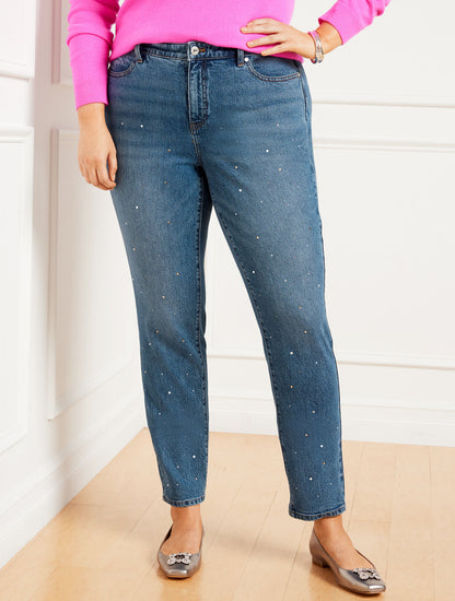 Talbots CRYSTAL EMBELLISHED SLIM ANKLE JEANS - HARLOW WASH