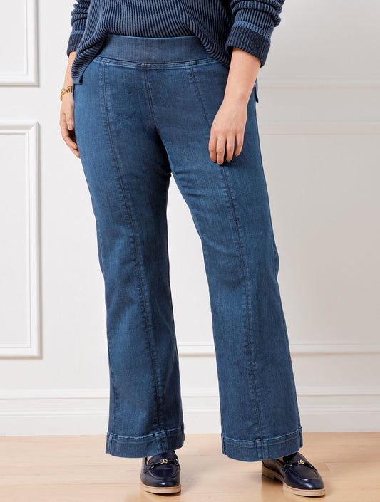 Talbots FLARE LEG PULL-ON TRAVEL JEANS - HANOVER WASH