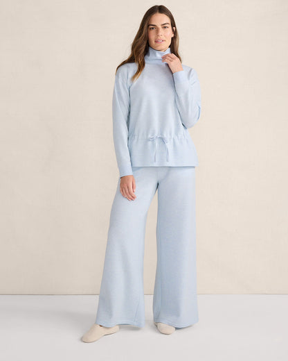 Talbots FLEECE DRAWSTRING-WAIST MOCKNECK TOP