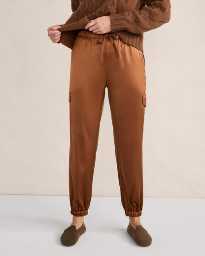 Talbots WASHABLE SILK DRAWSTRING CARGO JOGGERS