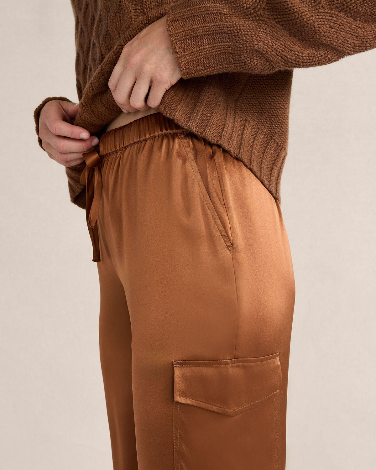 Talbots WASHABLE SILK DRAWSTRING CARGO JOGGERS