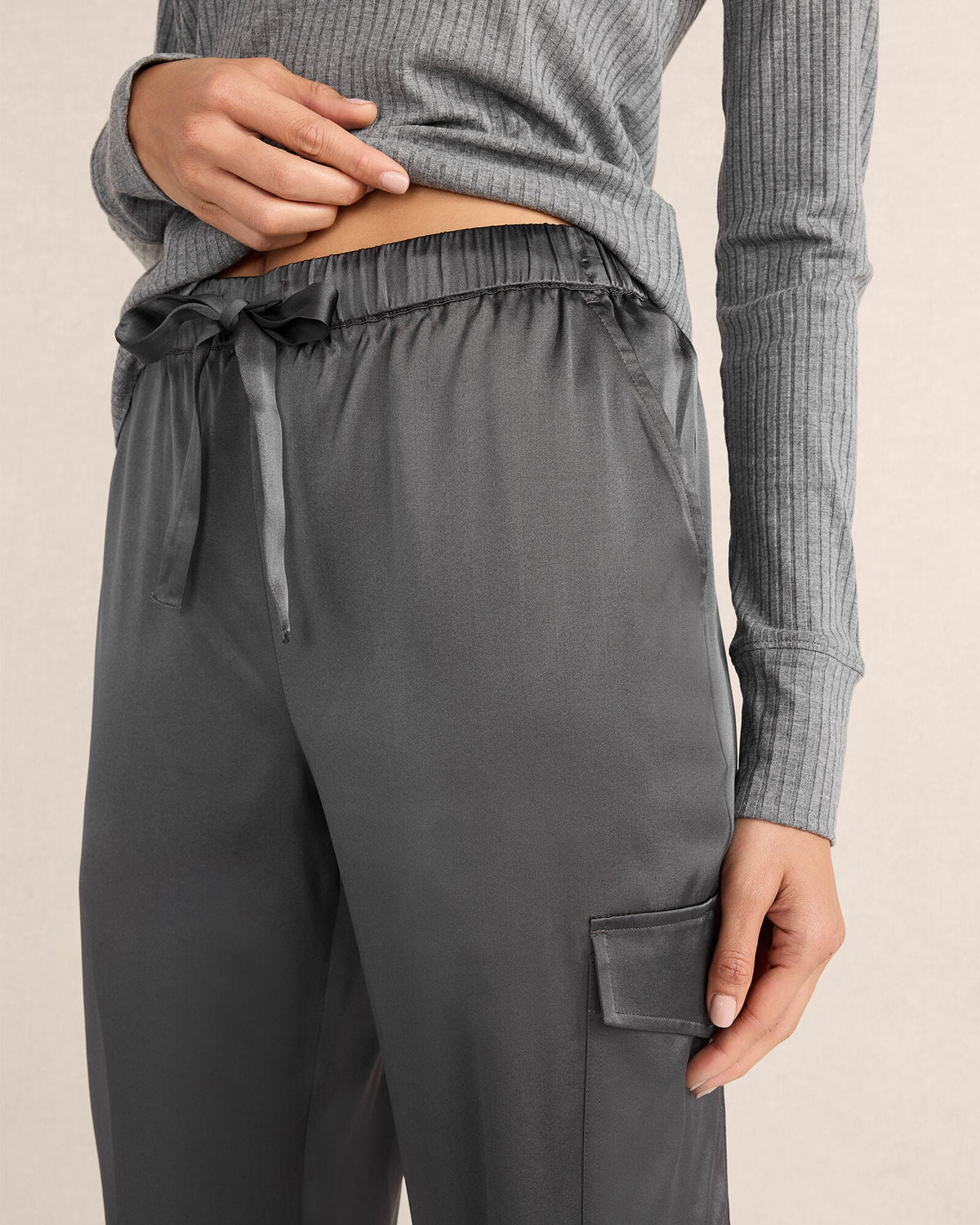 Talbots WASHABLE SILK DRAWSTRING CARGO JOGGERS