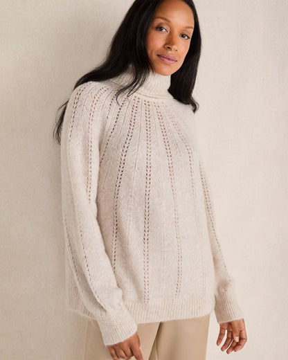 Talbots LOFTY KNIT POINTELLE TURTLENECK SWEATER