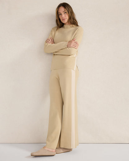 Talbots TUXEDO STRIPE FUNNEL NECK PULLOVER
